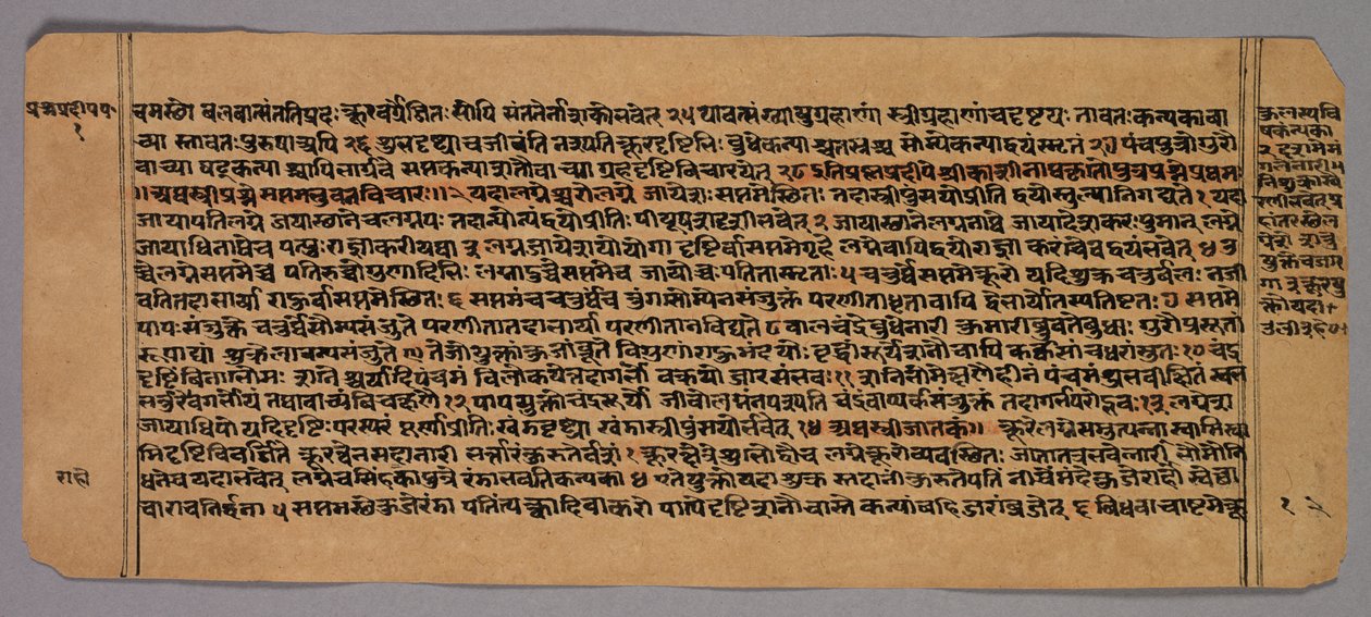 Strona z Prasnapradipy, hinduskiego tekstu astrologicznego autorstwa Unknown artist