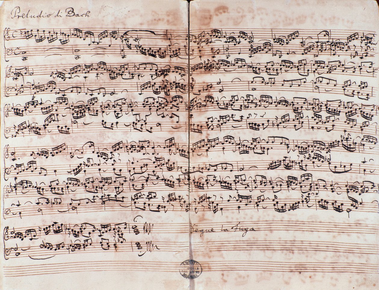 Strona Preludium w C w Klawie grzecznym Jana Sebastiana Bacha autorstwa Unknown artist