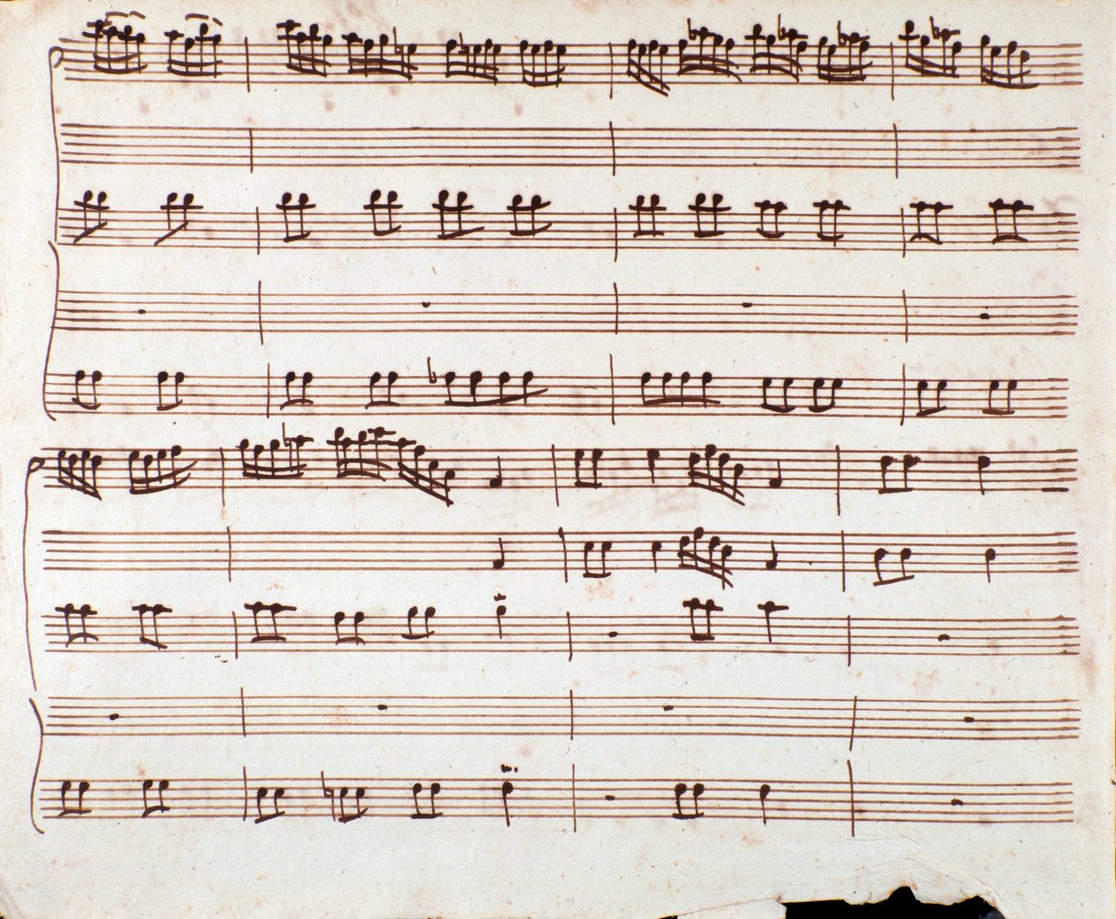 Strona partytury muzycznej Gii wiadomo, że obszerna była aria Antonio Vivaldi autorstwa Unknown artist