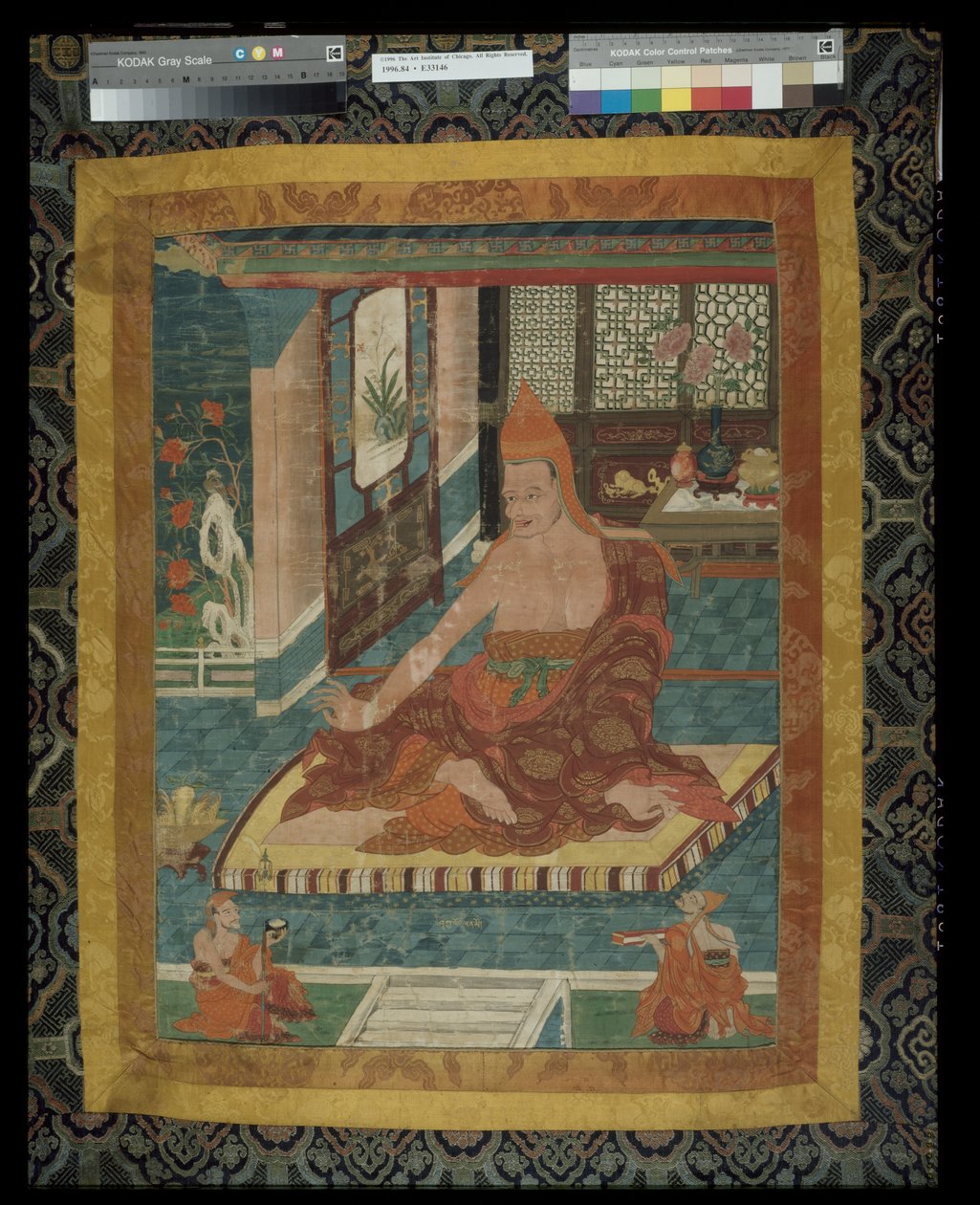Malowany sztandar (thangka) przedstawiający portret Sakya Pandity (1132-1251) autorstwa Unknown artist