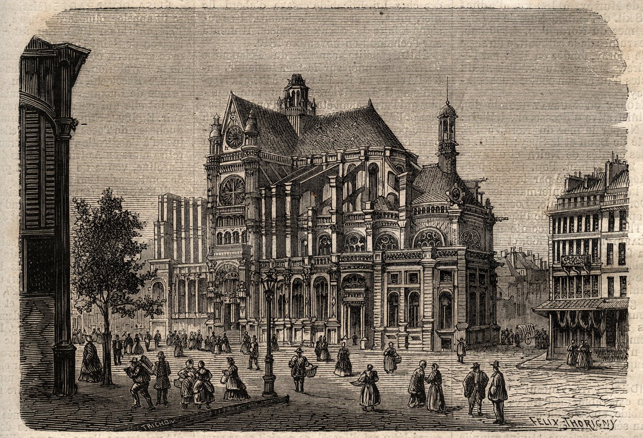 Paryż, Ile-de-France, Francja - Kościół Saint-Eustache (XIX wiek) - autorstwa Unknown artist