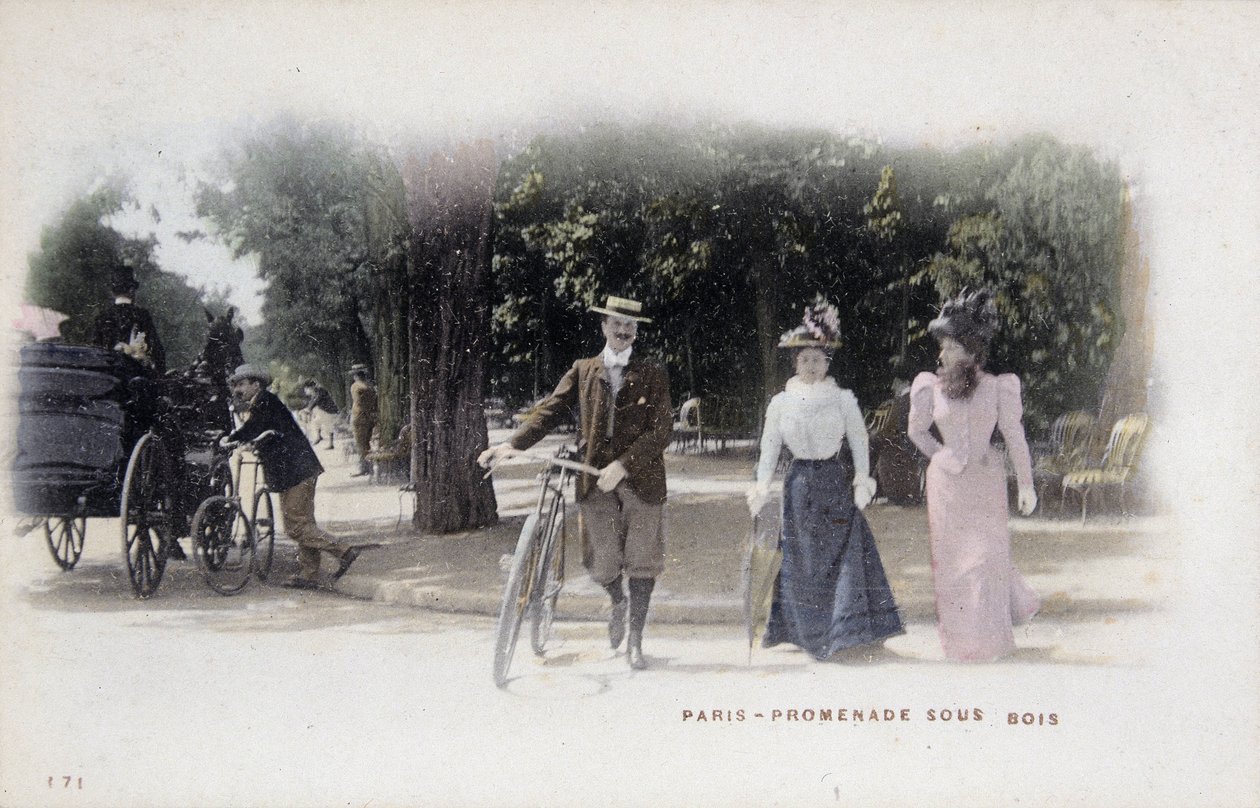 Paryż, deptak sous bois - pocztówka, koniec XIX wieku autorstwa Unknown artist