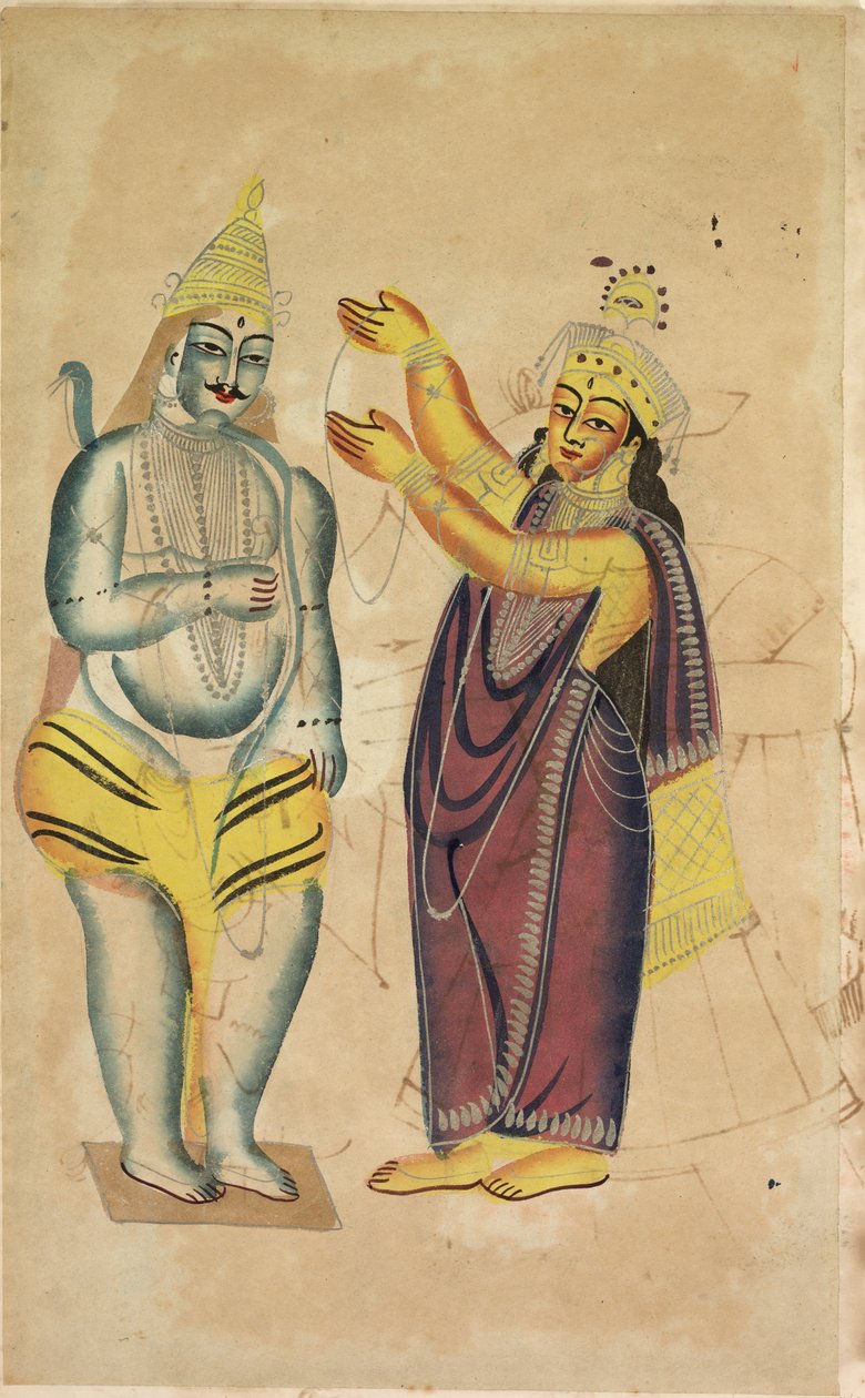Parvati umieszcza ślubną girlandę na Shivie (odbytnicy) autorstwa Unknown artist
