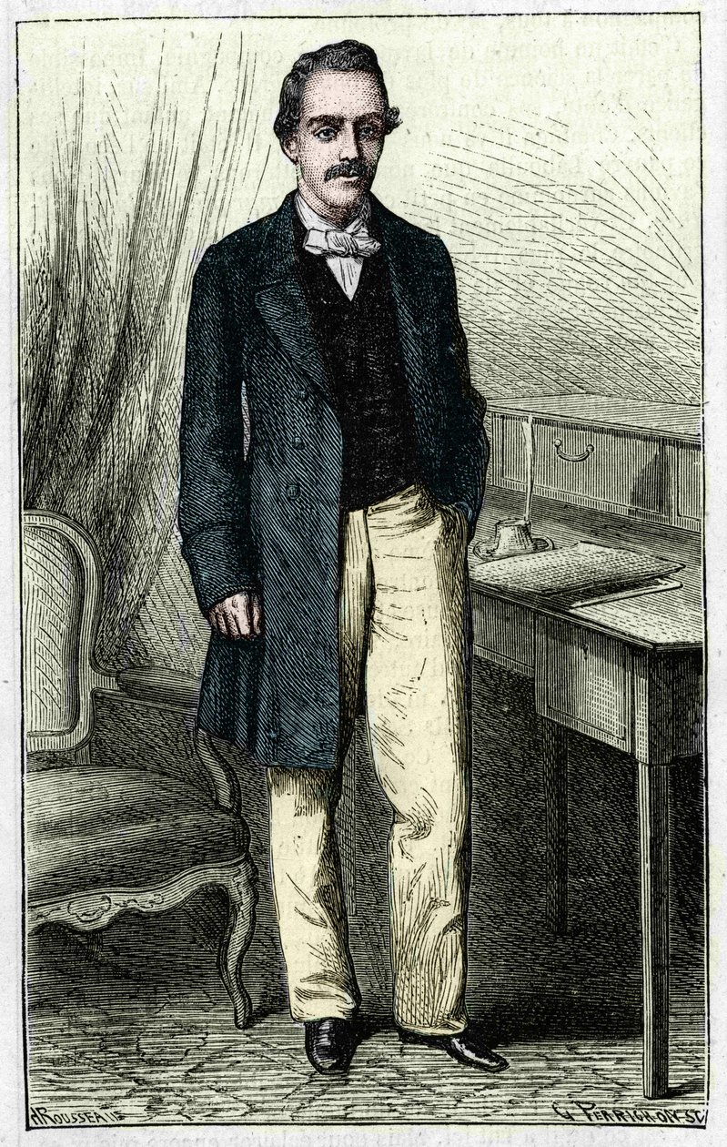 Paul du Chaillu (1837-1903), francuski badacz Afryki Równikowej. autorstwa Unknown artist