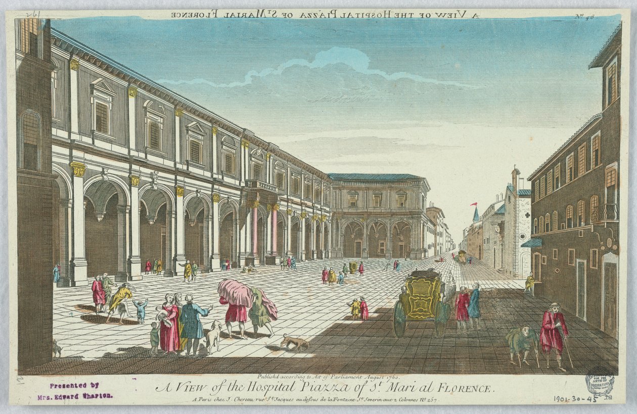 Peep-show, widok na szpital Piazza of St. Mari we Florencji, nr 48 autorstwa Unknown artist