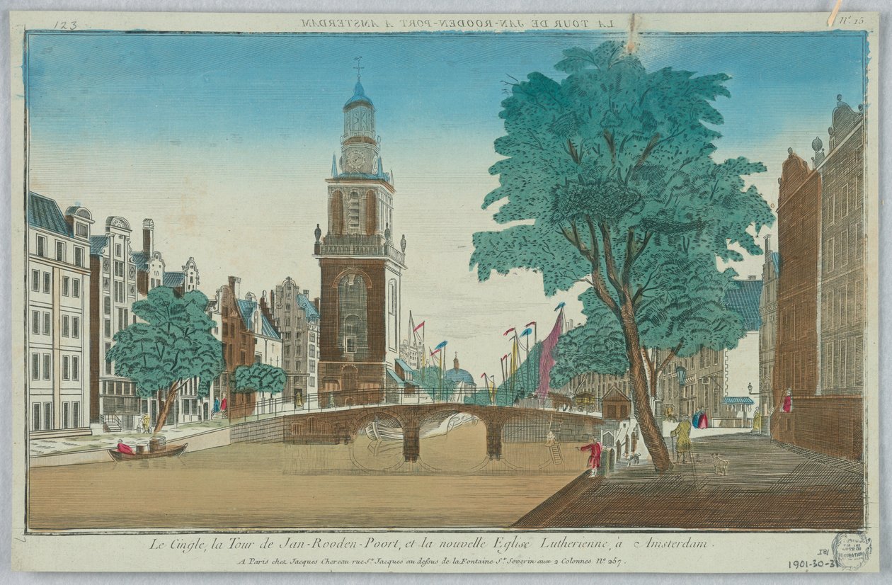 Peep-show, The Cingle, Jan-Rooden-Poort Tower i Nowy Kościół Luterański, w Amsterdamie, nr 15 autorstwa Unknown artist