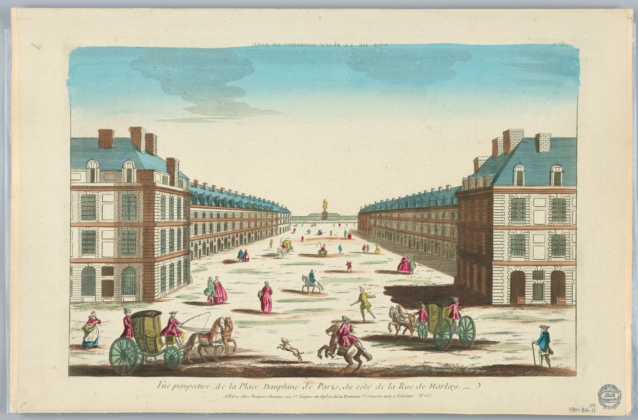 Peep-show, widok perspektywiczny Place Dauphine w Paryżu, od strony Rue de Harlay, nr 162 autorstwa Unknown artist