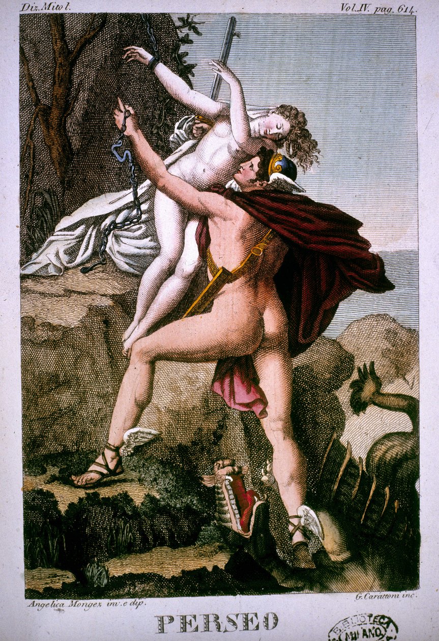 Perseusz wyzwala Andromedę - w słowniku mitologicznym autorstwa Unknown artist