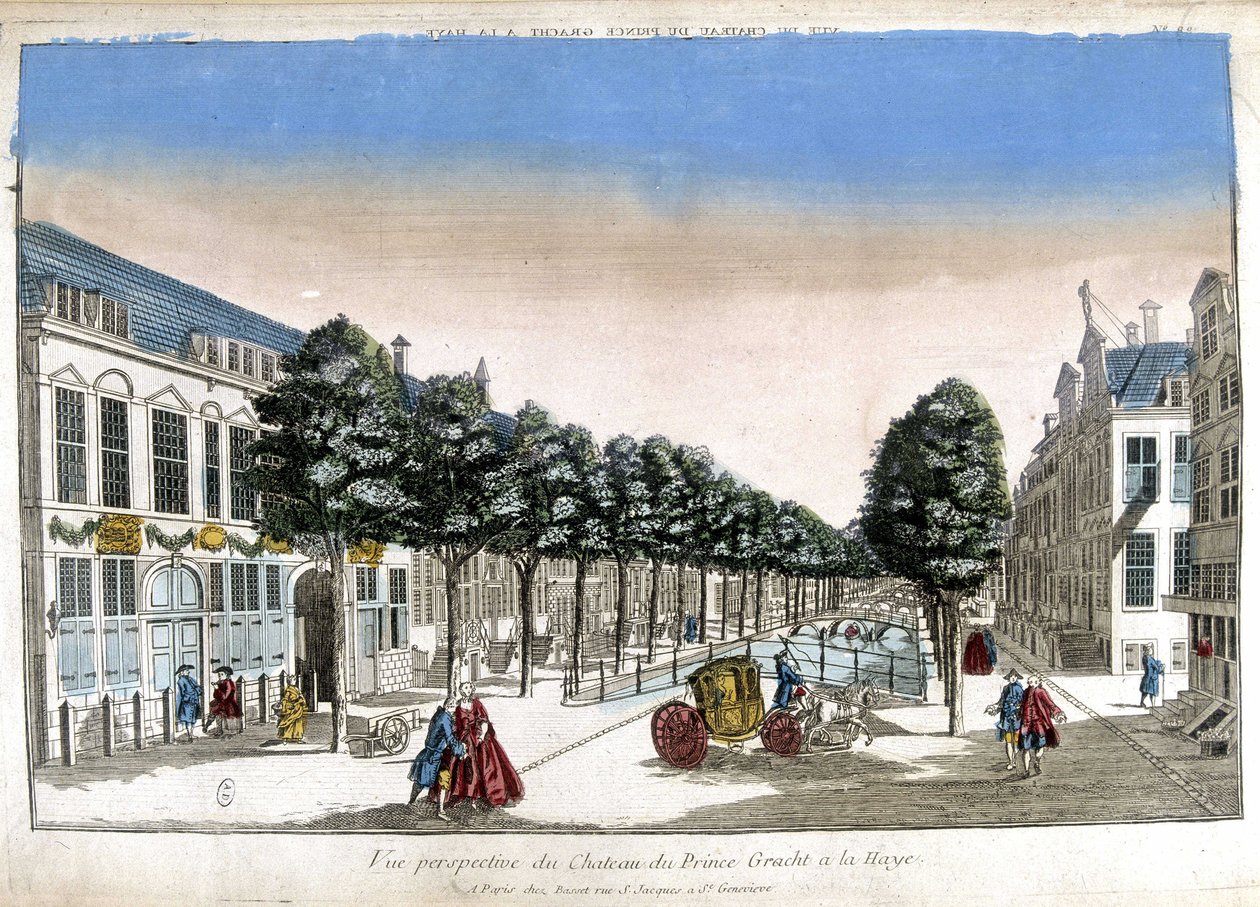 Widok perspektywiczny Hagi: kanały i zamek księcia Grachta - Optical autorstwa Unknown artist