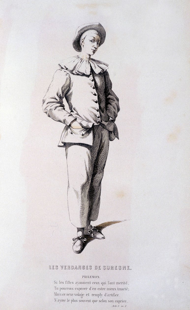 Filemon w „Żniwach Suresne” (Pierre de Ryer w 1636), w „Teatrze francuskim XVI i XVII wieku przed Molierem” Edouarda Fourniera. autorstwa Unknown artist