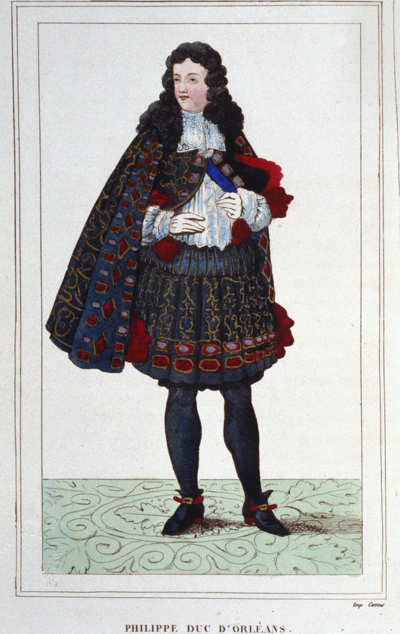 Filip II, książę Orleanu, Chartres, Valois, Nemours i Montpensier (1674-1723). Regent Francji od 1715 do 1723. Rycina od 1830. autorstwa Unknown artist