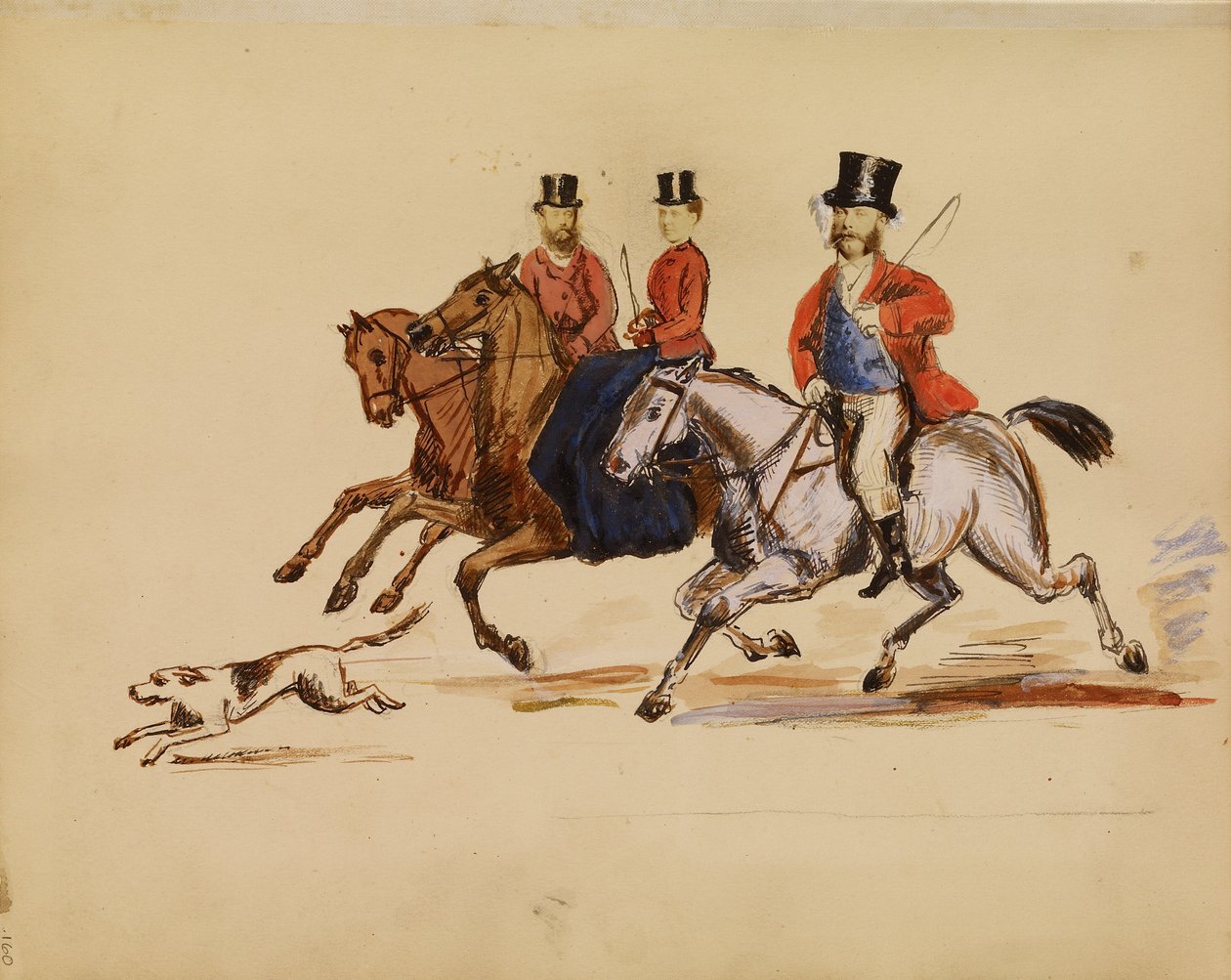 [Kolaż zdjęć sceny polowania z lordem i lady Yarborough]. autorstwa Unknown artist