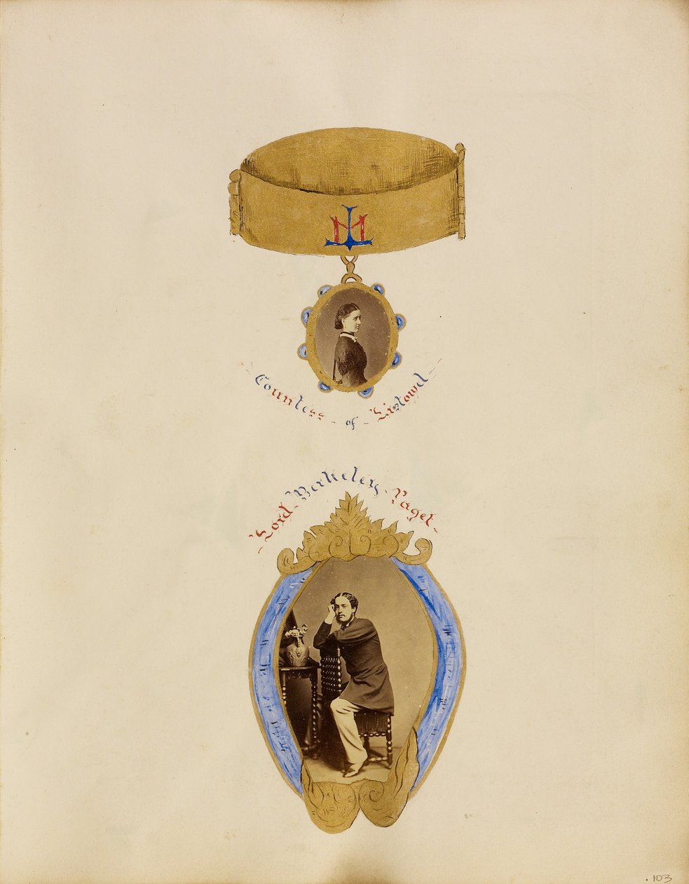[Kolaż zdjęć z portretami hrabiny Listowel i lorda Berkeleya Pageta]. autorstwa Unknown artist