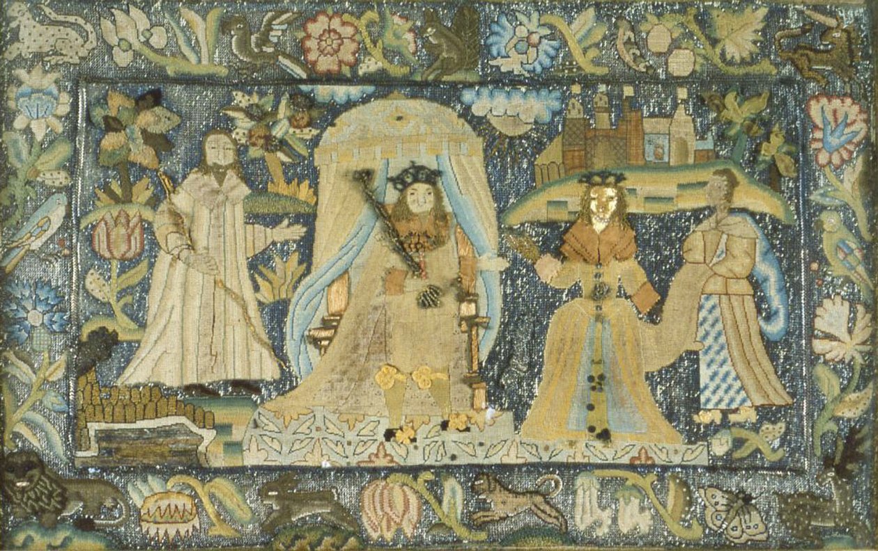 Obraz przedstawiający królową Saby przed królem Salomonem autorstwa Unknown artist