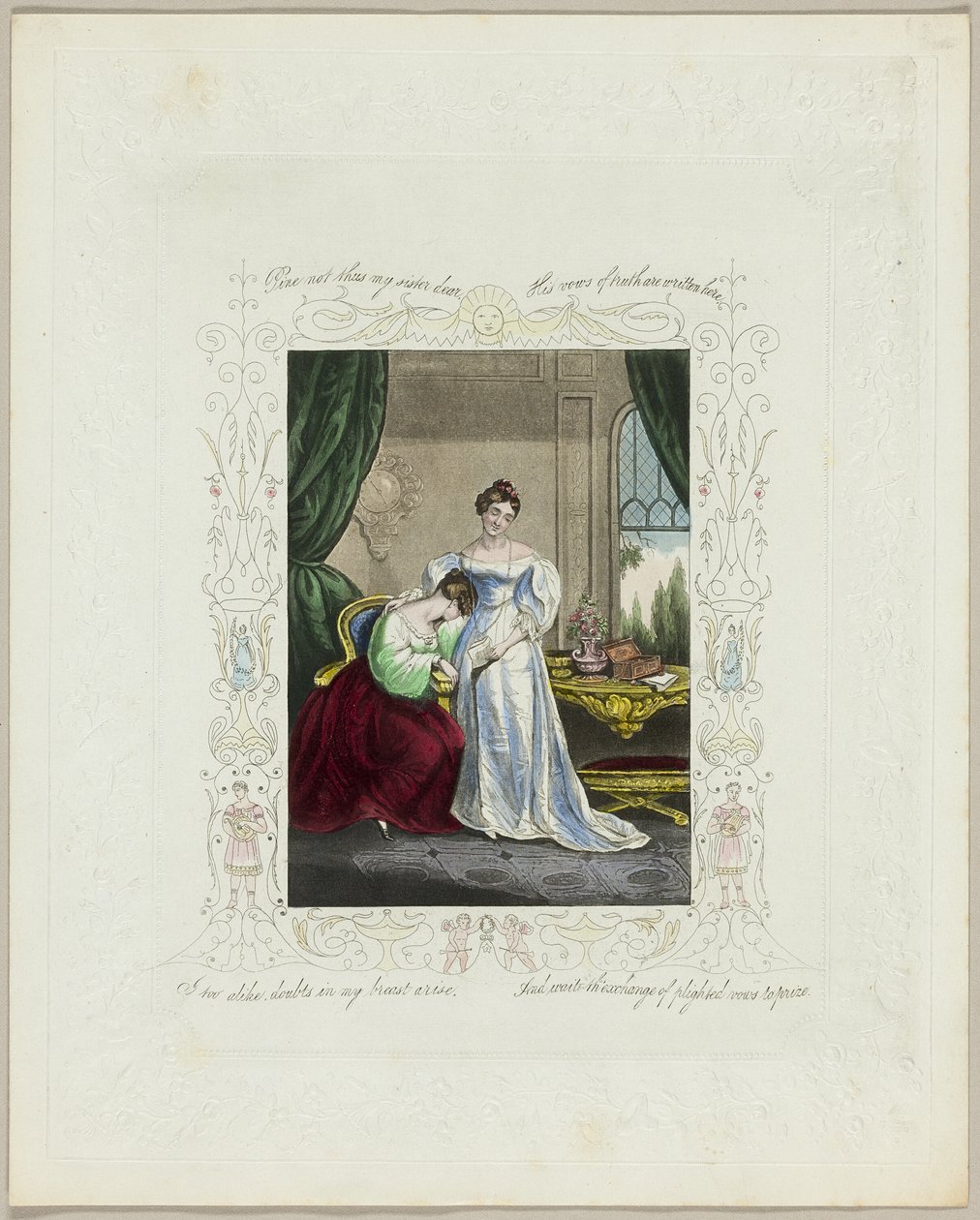 Pine Not Thus My Sister Dear (walentynka) autorstwa Unknown artist