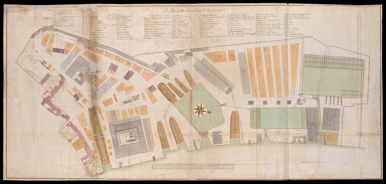 Plan Deptford Dockyard autorstwa Unknown artist