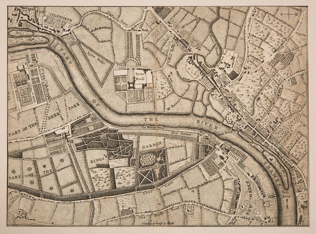 Plan Richmond, Syon i Kew autorstwa Unknown artist