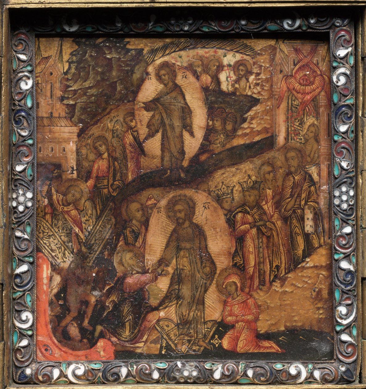 Ikona przenośnego tryptyku: Zmartwychwstanie i Anastaza autorstwa Unknown artist