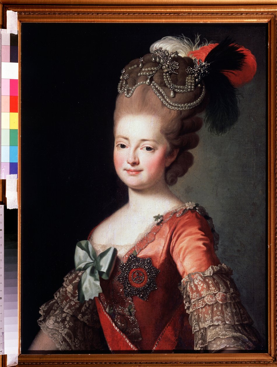 Portret cesarzowej Marii Fiodorowny (Zofii Doroty Wirtembergii) (1729-1828) (Portret cesarzowej Marii Fiodorowny, Zofii Doroty Wirtembergii). Anonimowe malowanie. Olej na płótnie, 84,7 x 62,7 cm autorstwa Unknown artist