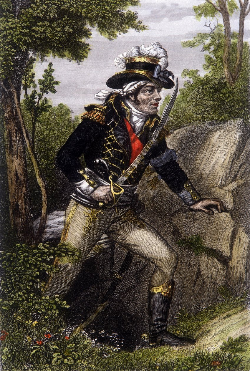 Pełnowymiarowy portret wodza Chouan Francois Athanase (Francois-Athanase) de Charette de la Contrie (1763-1796). autorstwa Unknown artist