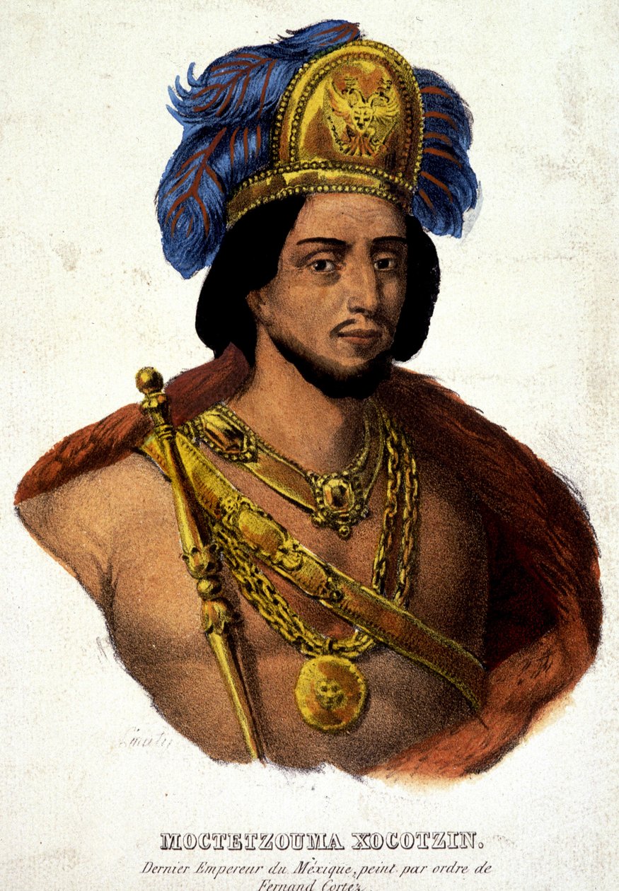Portret w popiersiu Montezumy (lub Montezumy), ostatniego cesarza Meksyku - chor. XIX w. dok. 16 wiek. autorstwa Unknown artist