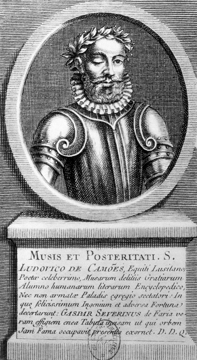 Portret w medalionie autorstwa Luisa de Camoens (1524-1580) - grawer autorstwa Unknown artist