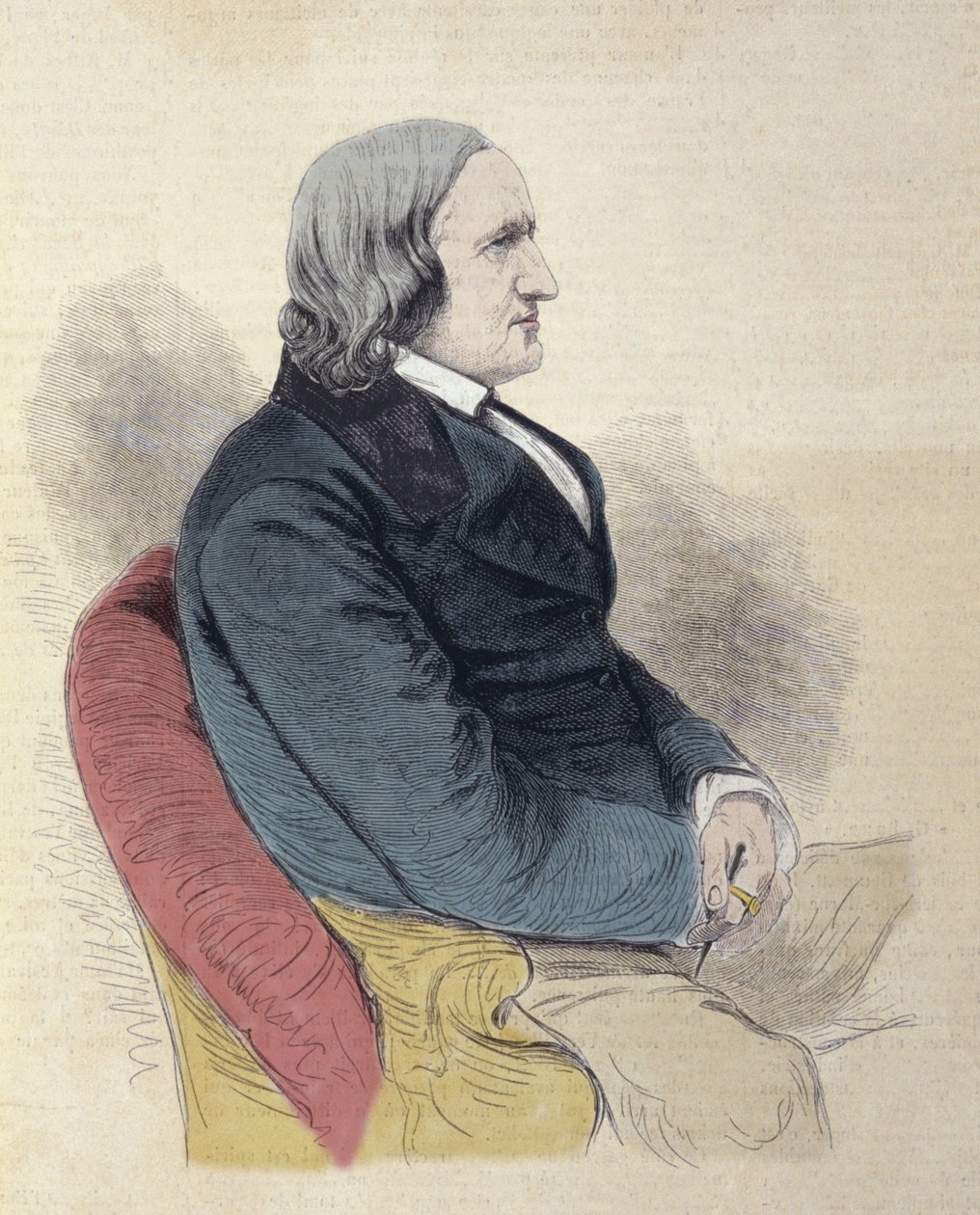 Portret Alfreda de Vigny (Alfred Victor, hrabia Vigny autorstwa Unknown artist