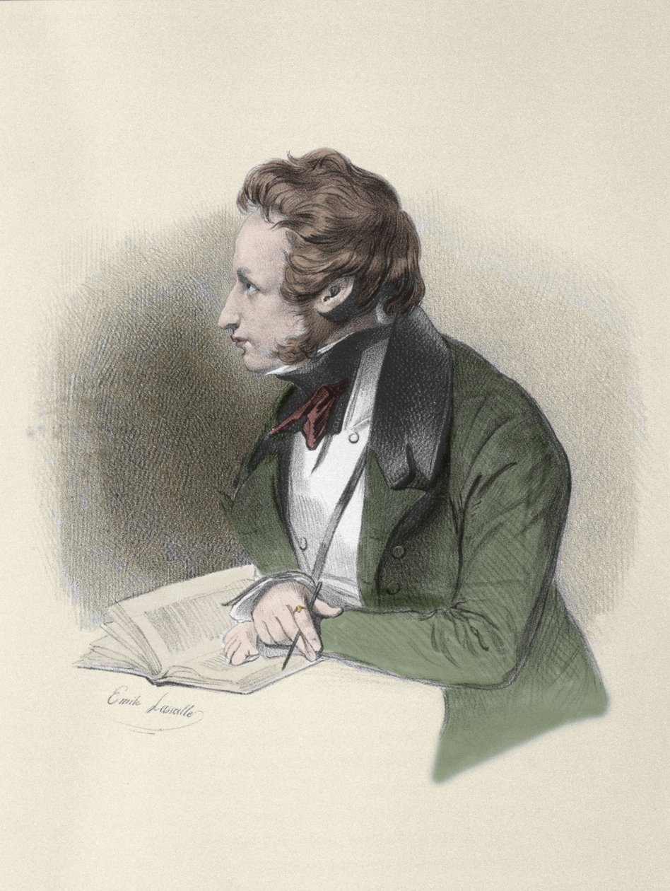 Portret Alfreda de Vigny (Alfred Victor, hrabia Vigny autorstwa Unknown artist