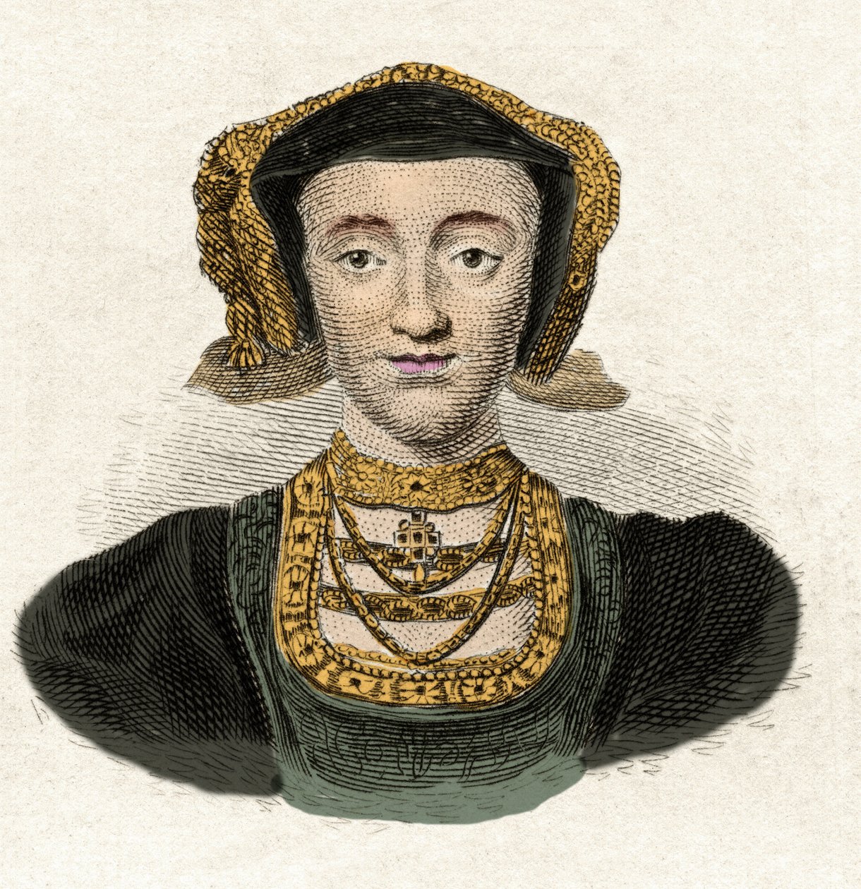 Portret Anny de Cleves (1515-1557) Czwarta żona króla Henryka VIII Rycina z XIX wieku autorstwa Unknown artist
