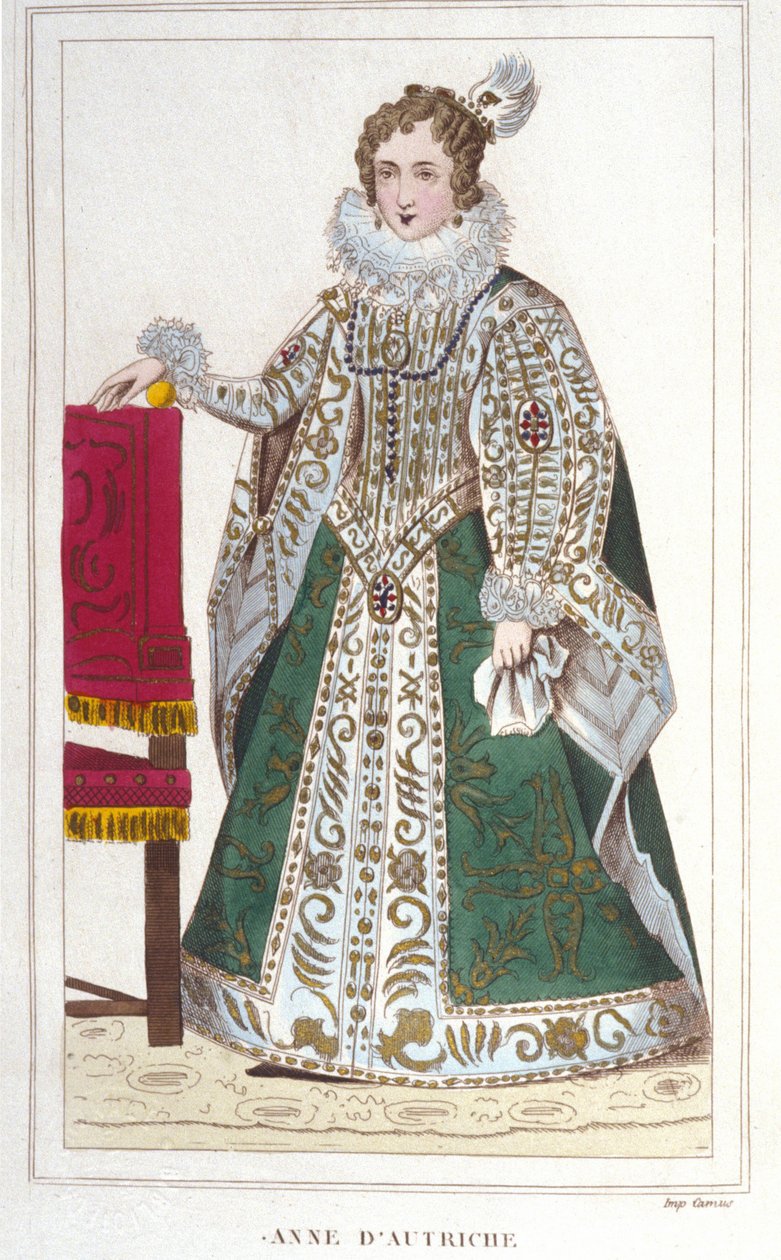 Portret Anny Austriaczki (1601-1666). Rycina z 1830 r. autorstwa Unknown artist