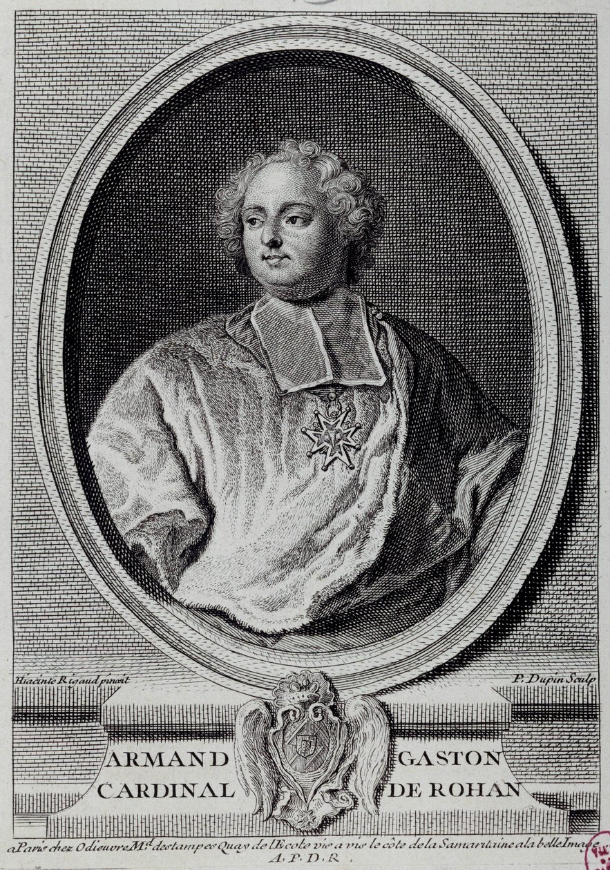 Portret Armanda Gastona Maximiliena, kardynała de Rohan (1674-1749) Rycina XVIII-wiecznego Paryża, Musee Carnavalet autorstwa Unknown artist