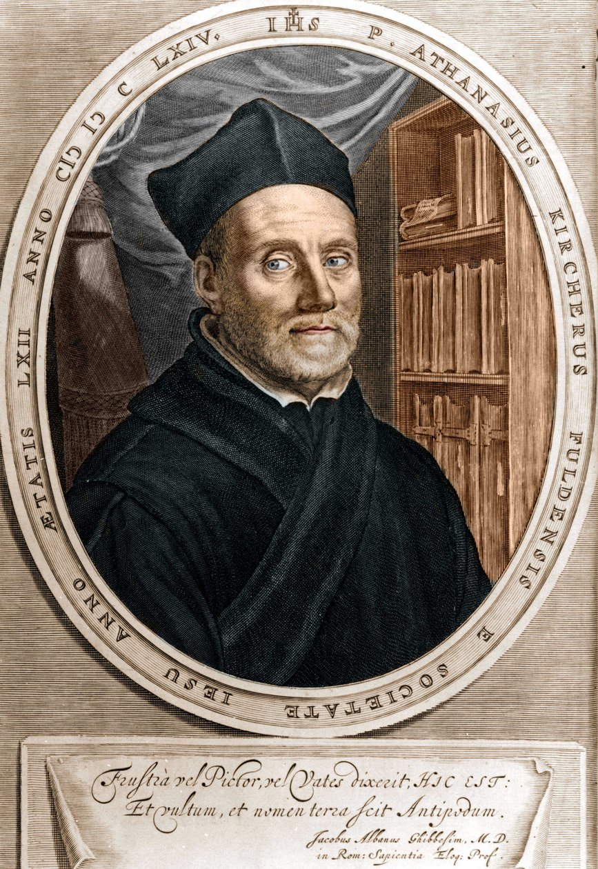 Portret Athanasius Kircher (1601 - 1680), jezuita, orientalista i niemiecki uczony - Rycina sd XVIII wiek autorstwa Unknown artist