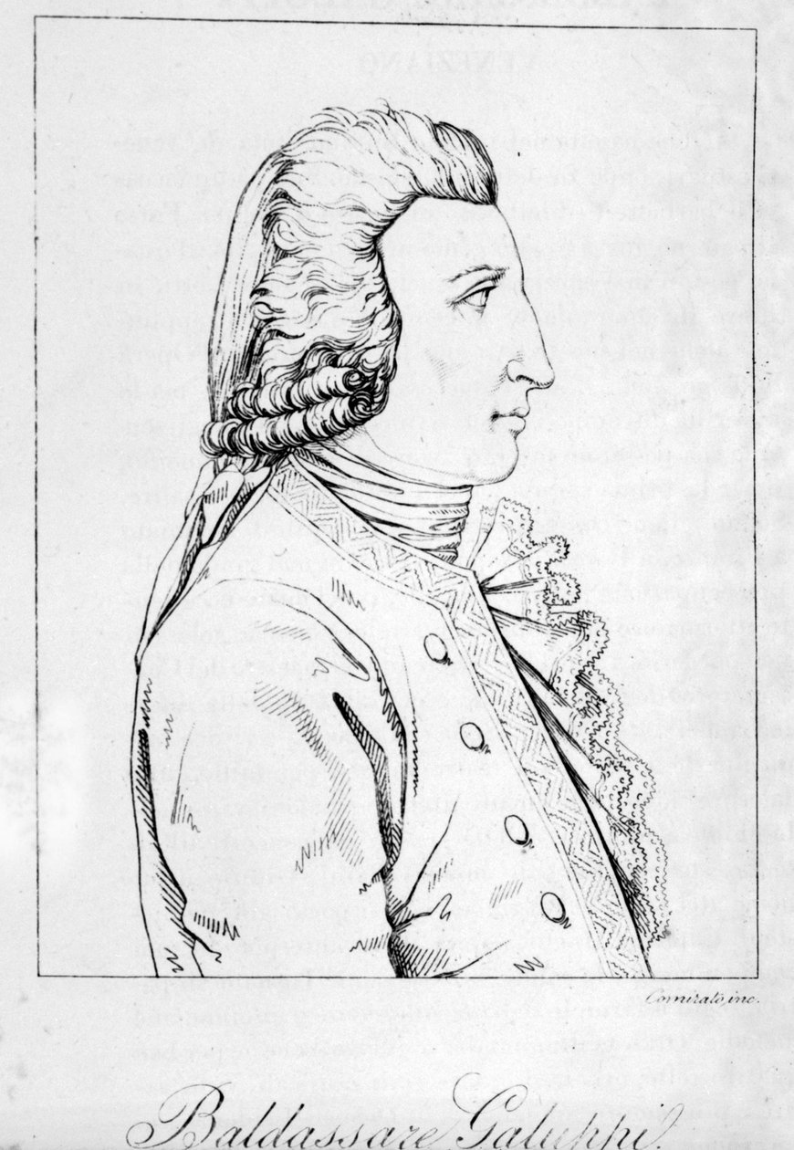 Portret Baldassare Galuppi. Włoski kompozytor (1706-1785) Grawer wenecki z końca XVIII wieku autorstwa Unknown artist