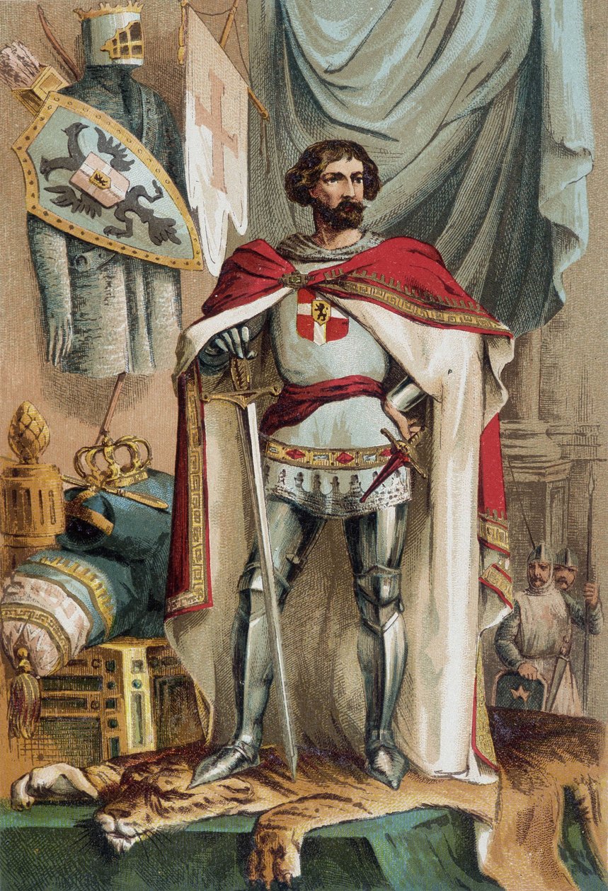 Portret Baudouina I, łacińskiego cesarza Orientu (1171-1206), został cesarzem Konstantynopola, uczestnicząc w IV krucjacie. Australijczyk znany jako Baudouin IX z Flandrii (lub Baudouin VI z Hainaut) autorstwa Unknown artist