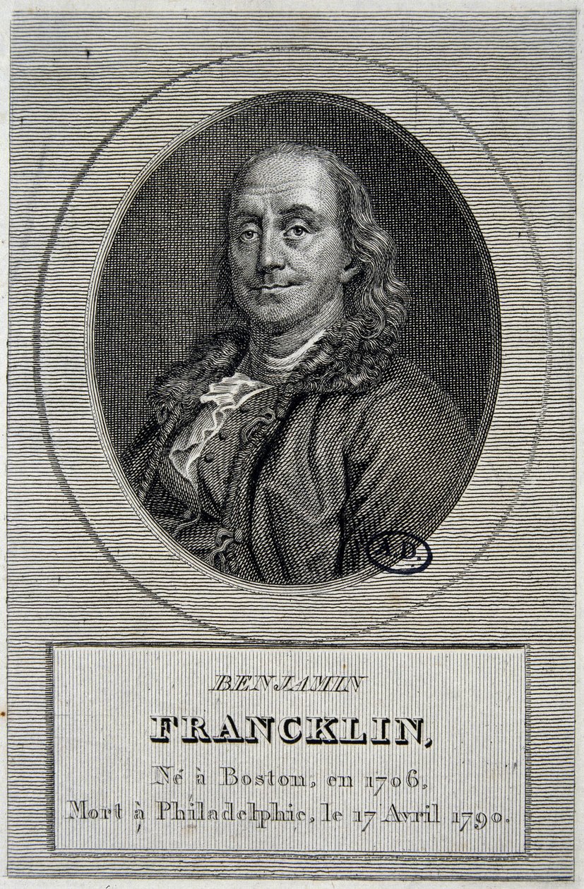 Portret Benjamina Franklina, amerykańskiego polityka i fizyka (1706-1790) autorstwa Unknown artist
