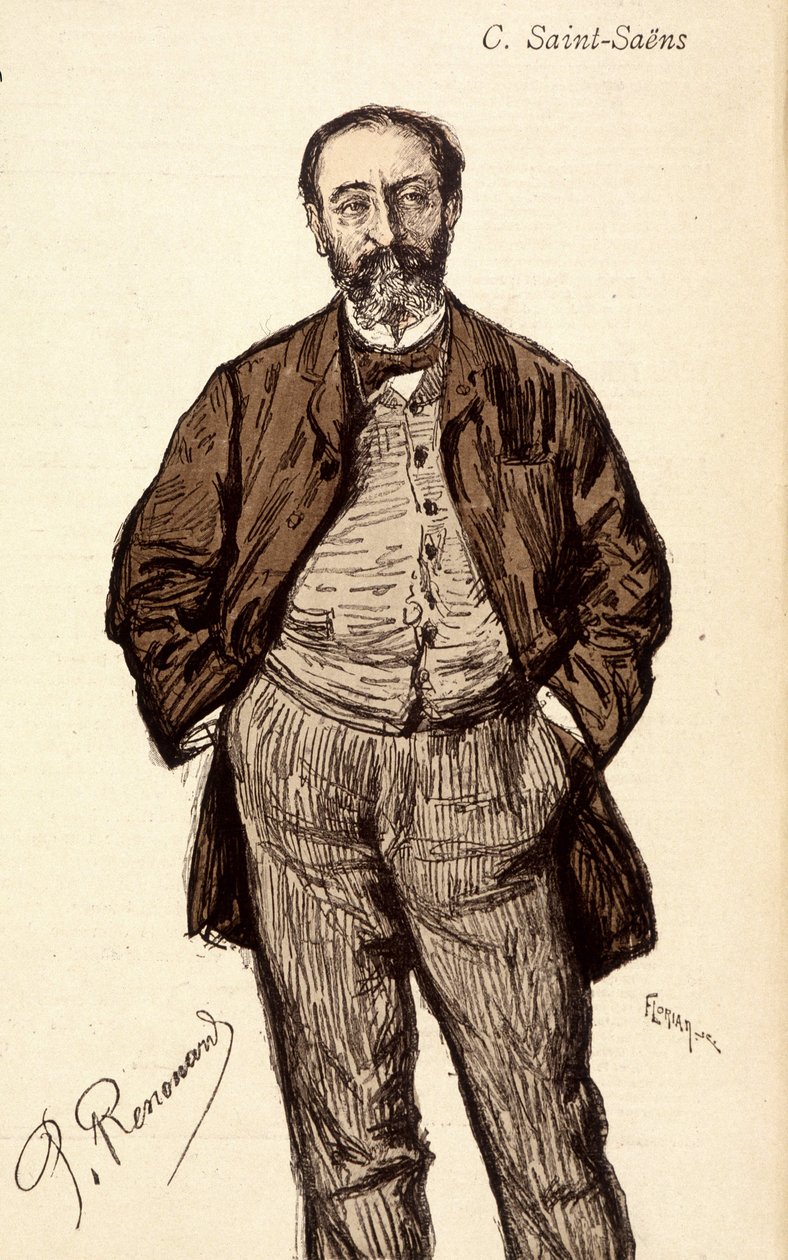 Portret Camille Saint Saens (Saint-Saens) (1835-1921), francuskiego kompozytora. autorstwa Unknown artist