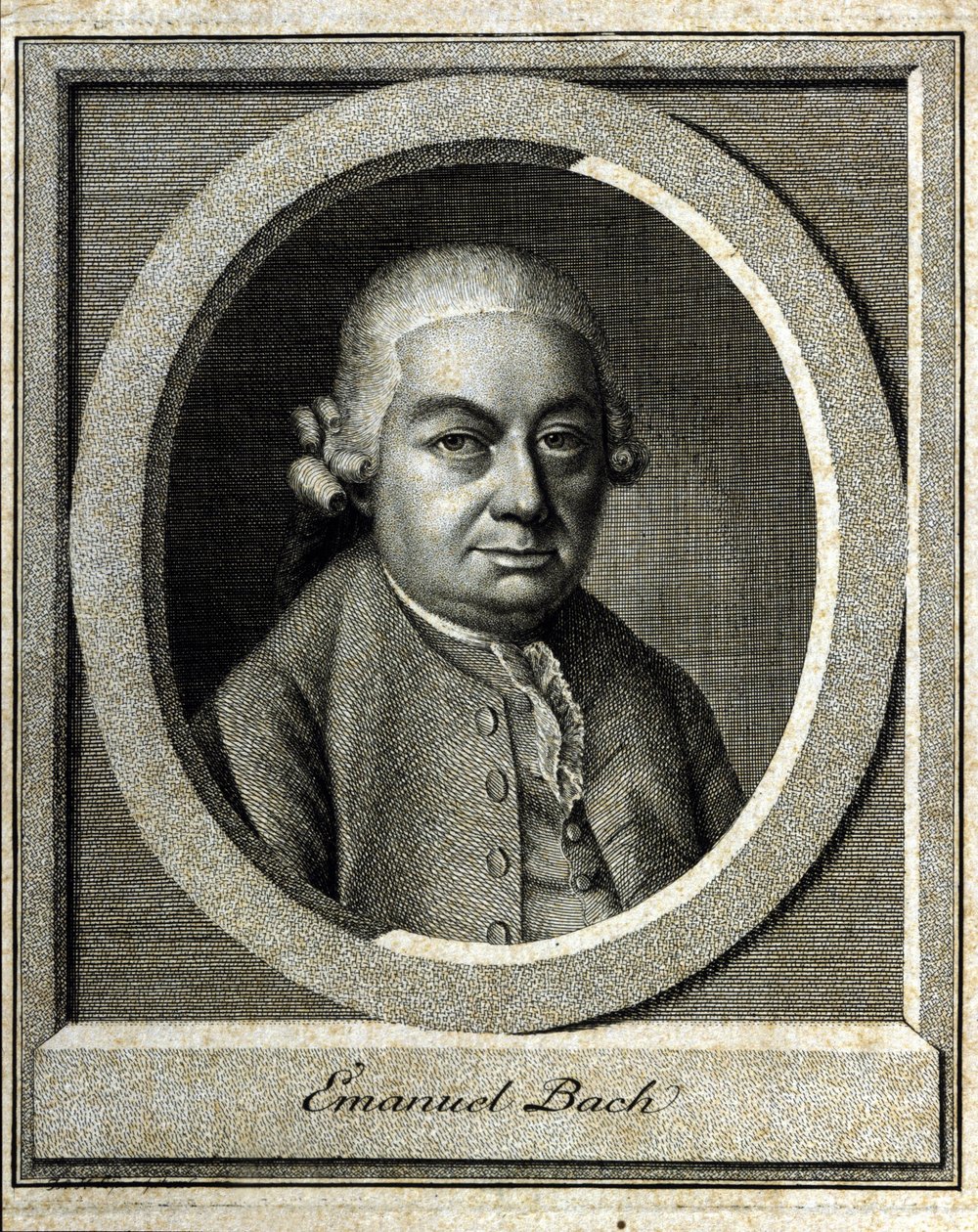 Portret Carla Philippa Emanuela Bacha zwanego Bachem z Berlina i Hamburga Piąte dziecko Jana Sebastiana Bacha (Johann Sebastian Bach autorstwa Unknown artist