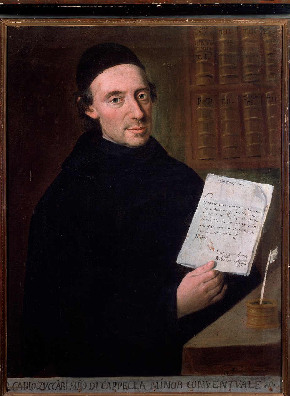 Portret Carlo Zuccari (1704-1792) włoskiego kompozytora i skrzypka Anonymous. 18 wiek. Bolonia, Muzeum Miejskie autorstwa Unknown artist