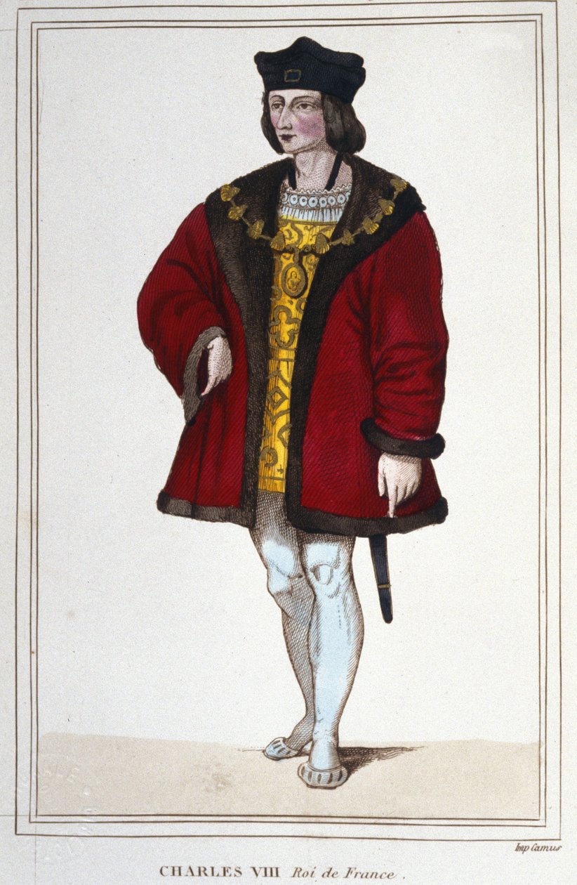 Portret Karola VIII (1470 - 1498), grawerowanie króla Francji z 1830 r autorstwa Unknown artist