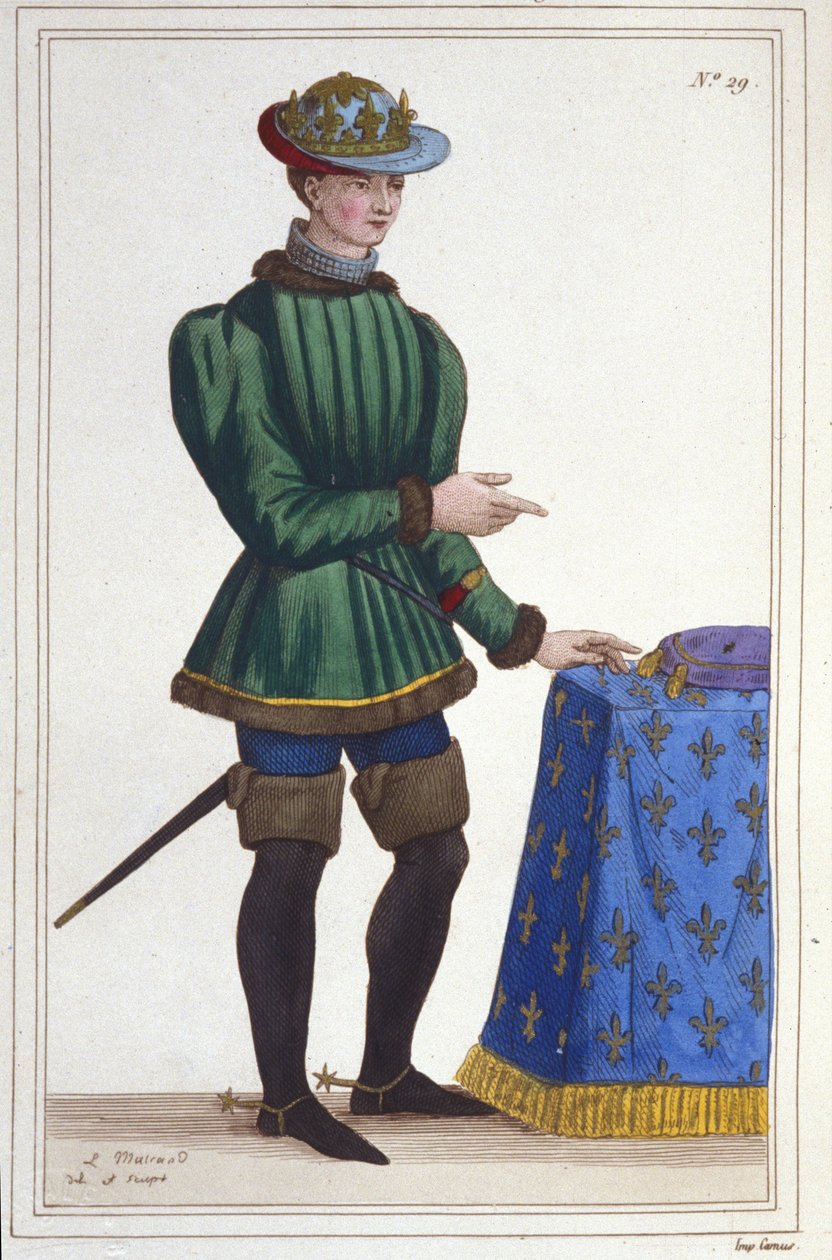 Portret Karola VII (1403 - 1461), grawerowanie króla Francji z 1830 r autorstwa Unknown artist