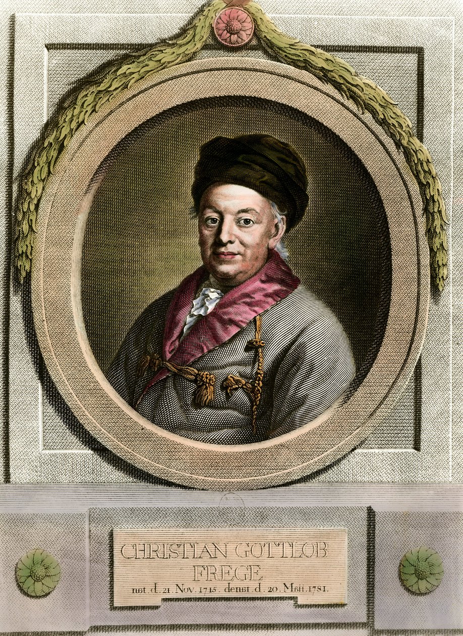 Portret Christiana Fregego (1715-1781) niemieckiego matematyka i filozofa Rycina XVIII w. Kolekcja prywatna autorstwa Unknown artist