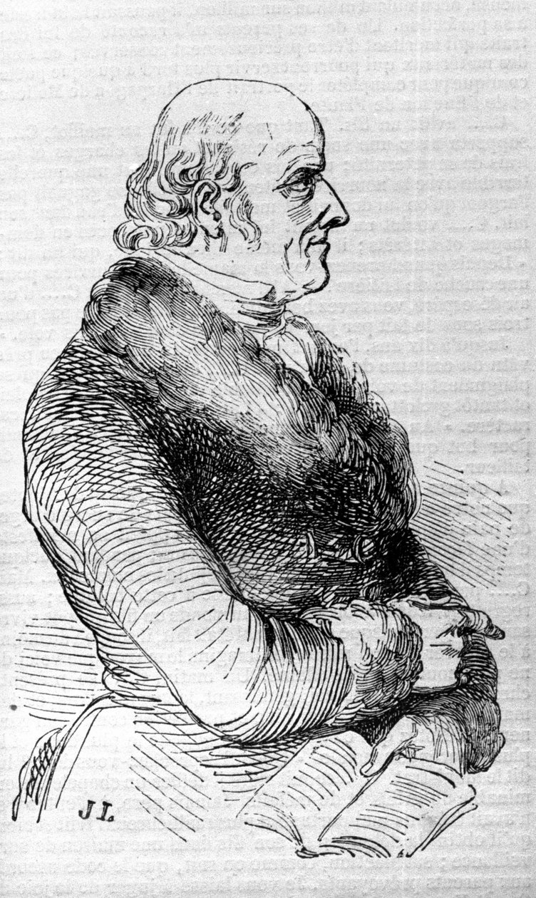 Portret Christiana Hahnemanna (1755 - 1843), założyciela lekarza homeopatii. Rycina XIX wieku. autorstwa Unknown artist