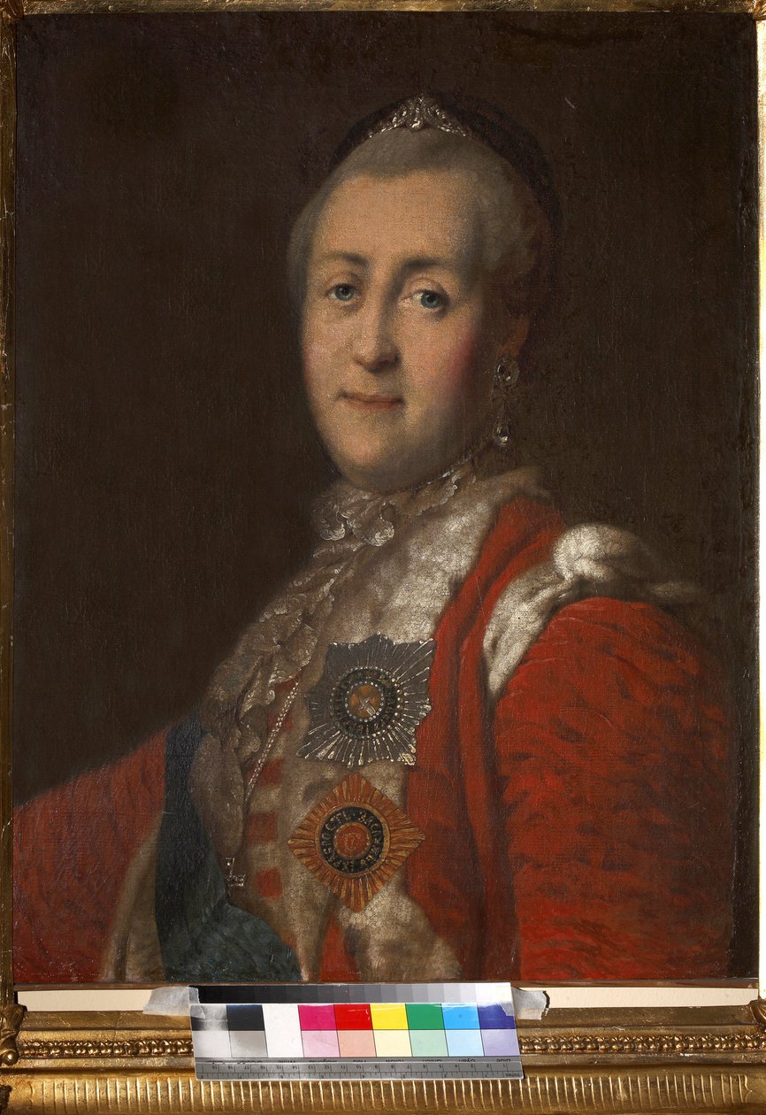 Portret cesarzowej Katarzyny II (1729-1796), Anonim. Olej na płótnie, II poł. XVIII w., Państwowe Muzeum im. A.S. Puszkin, Moskwa autorstwa Unknown artist