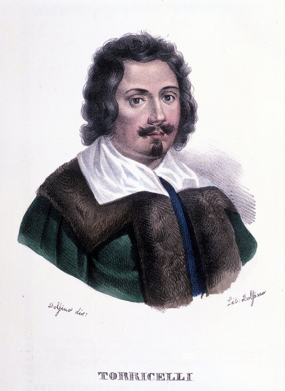 Portret Evangelisty Torricelli lub Toricelli (1608 - 1647), włoskiego fizyka autorstwa Unknown artist