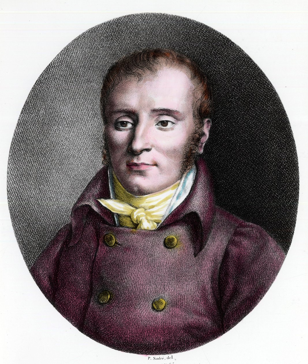 Portret Francois Xavier Bichat (1771 - 1802), francuskiego lekarza. Rycina z XVIII wieku. Prywatna kolekcja. autorstwa Unknown artist