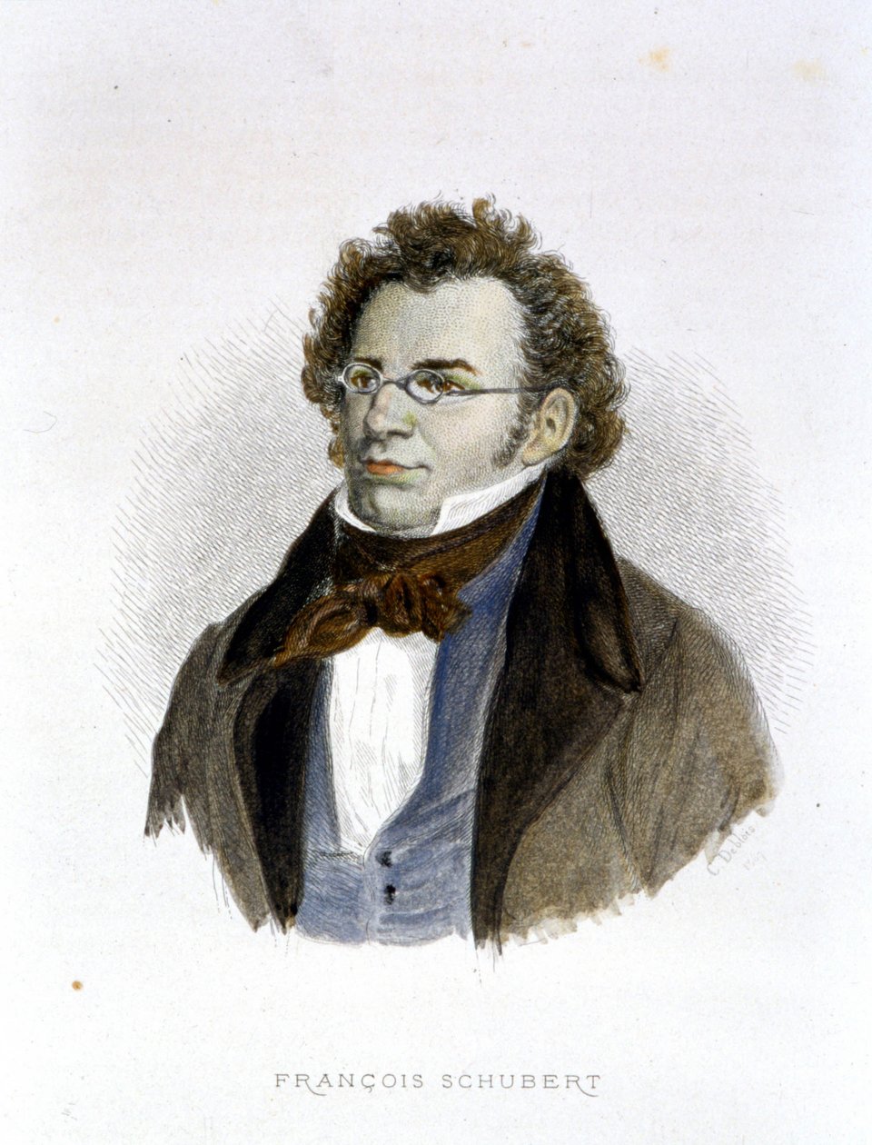 Portret Frantza Schuberta (1797 - 1828) - grawerowanie autorstwa Unknown artist