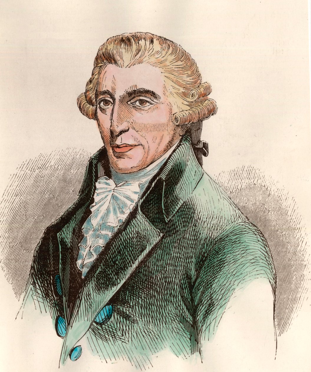 Portret Franza Josepha Haydna (1732 - 1809), austriackiego kompozytora. Rycina z XVIII wieku. Prywatna kolekcja. autorstwa Unknown artist