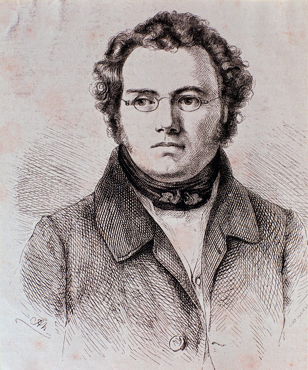 Portret Franza Schuberta (rycina) autorstwa Unknown artist