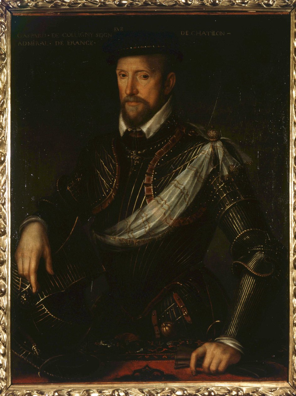 Portret Gasparda de Coligny (1519-1572), admirała Francji. Anonimowy obraz z XVI wieku autorstwa Unknown artist