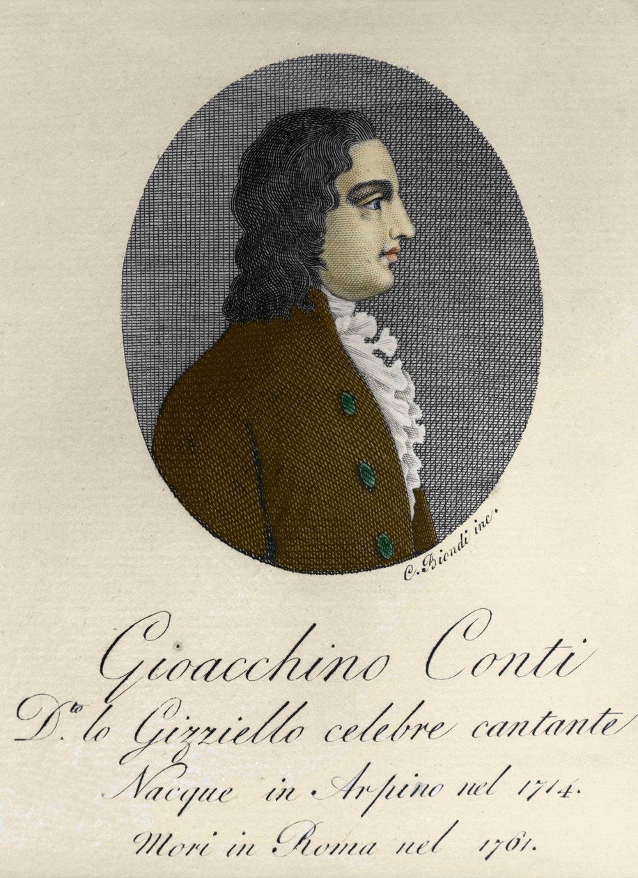Portret Gioacchino Conti, dit Gizziello (1714-1761) (Castrat) (Castrato) Włoch. autorstwa Unknown artist